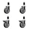 Service Caster 5'' Gray Poly Wheel Swivel 1-1/2'' Expanding Stem Caster Set 2 Brakes, 4PK SCC-EX20S514-PPUB-2-PLB-2-112 - alternate 1